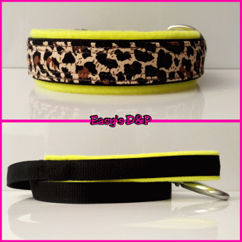 Panterprint zwart neon geel fleece hb