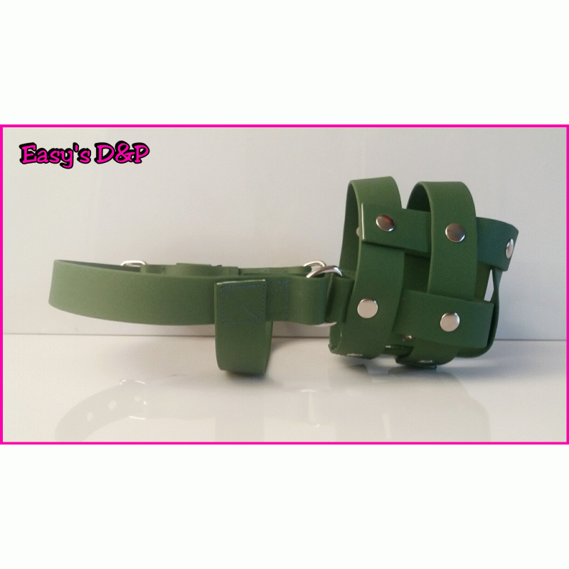 Muilkorf olijf groen biothane