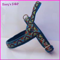 Halfcheck halsband turquoise vierkant