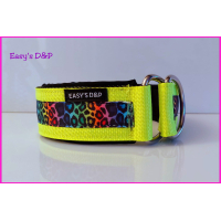 Halfcheck neon geel panterprint kleuren 