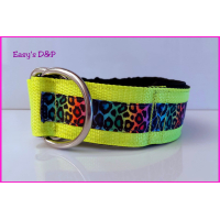Halfcheck neon geel panterprint kleuren 