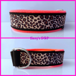 Halfcheck panterprint neon roze fleece 