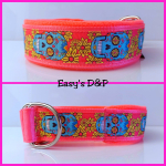 Halfcheck neon roze turquoise skull 