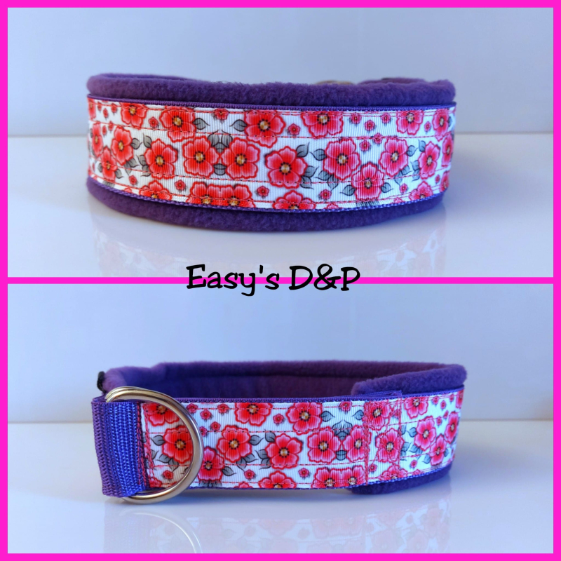 Halfcheck paars roze bloemetjes OP=OP