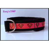 Halfcheck zwart roze superman 