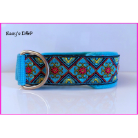 Halfcheck halsband turquoise vierkant OP=OP