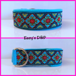 Halfcheck halsband turquoise vierkant OP=OP