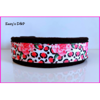 Halfcheck halsband zwart panterprint 