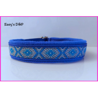 Halfcheck halsband sneeuwvlokjes blauw 