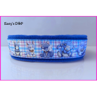 Halfcheck halsband diertjes blauw OP=OP