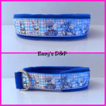 Halfcheck halsband diertjes blauw OP=OP