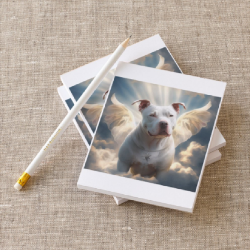 Notitie blok wit pitbull vleugels