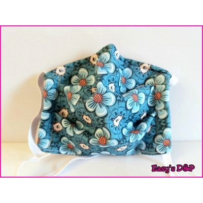 Mondkapje bloemen schattig blauw Mondkapje bloemen schattig blauw