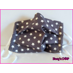 Mondkapje sterren grijs