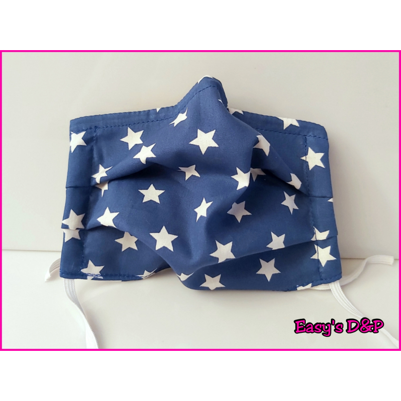 Mondkapje sterren blauw 