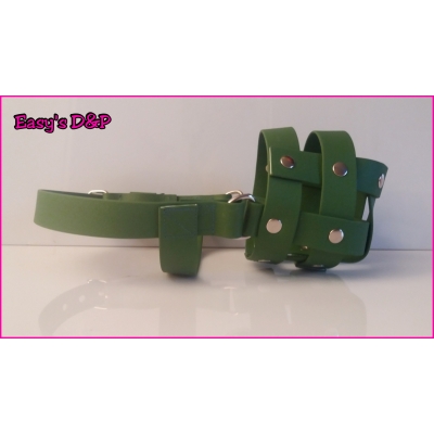 Muilkorf olijf groen PVC rubber Muilkorf olijf groen PVC rubber