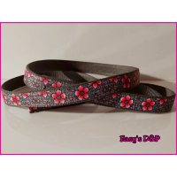 Halfcheck grijs barok bloemen 