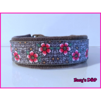 Halfcheck grijs barok bloemen 