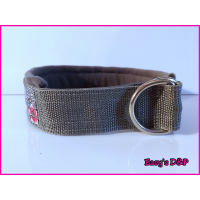 Halfcheck grijs barok bloemen 