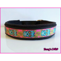 Halfcheck zwart skull roze 