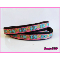 Halfcheck zwart skull roze 