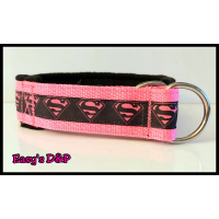 Halfcheck neon roze zwart superman 