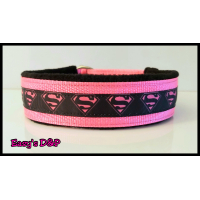 Halfcheck neon roze zwart superman 