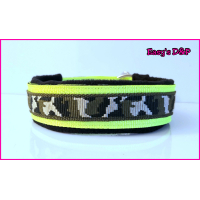 Halfcheck neon geel groen camo zwart fleece 