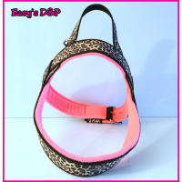 T tuig zwart panterprint neon roze fleece