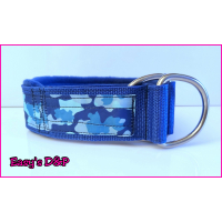 Sliphalsband camouflage blauw 