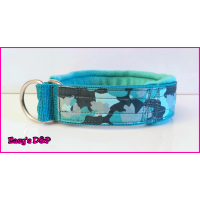 Sliphalsband camouflage turquoise 