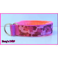 Sliphalsband camouflage roze 