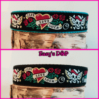 Tuig turquoise Love Luck skull