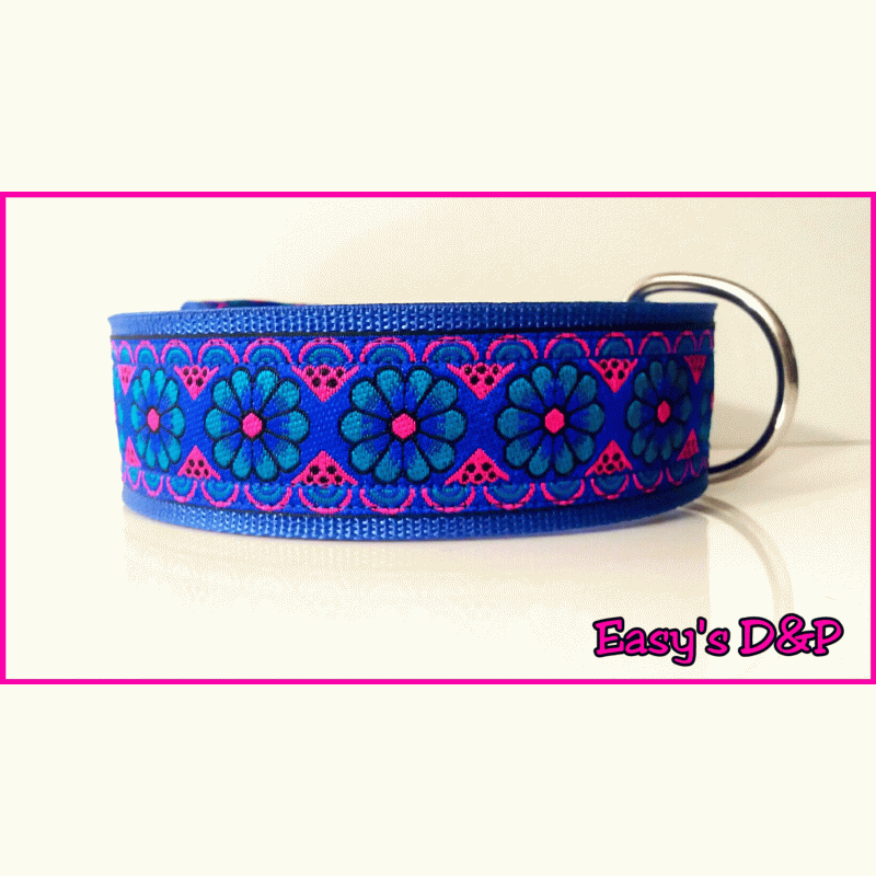 Bloemen blauw nylon blauw hb