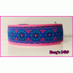 Bloemen blauw nylon fuchsia hb