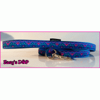 Bloemen blauw nylon fuchsia hb