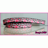Panter roze bloemen zwart 2.5cm hb
