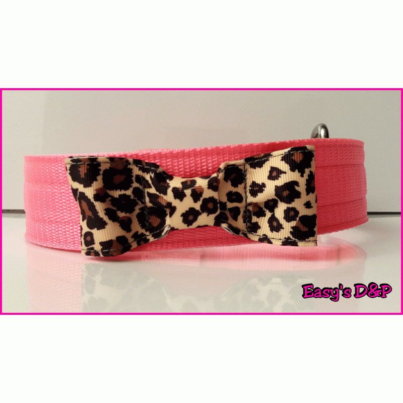 Panter strik neon roze 2.5 cm hb