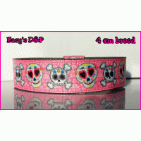 Roze happy skulls grijs hb