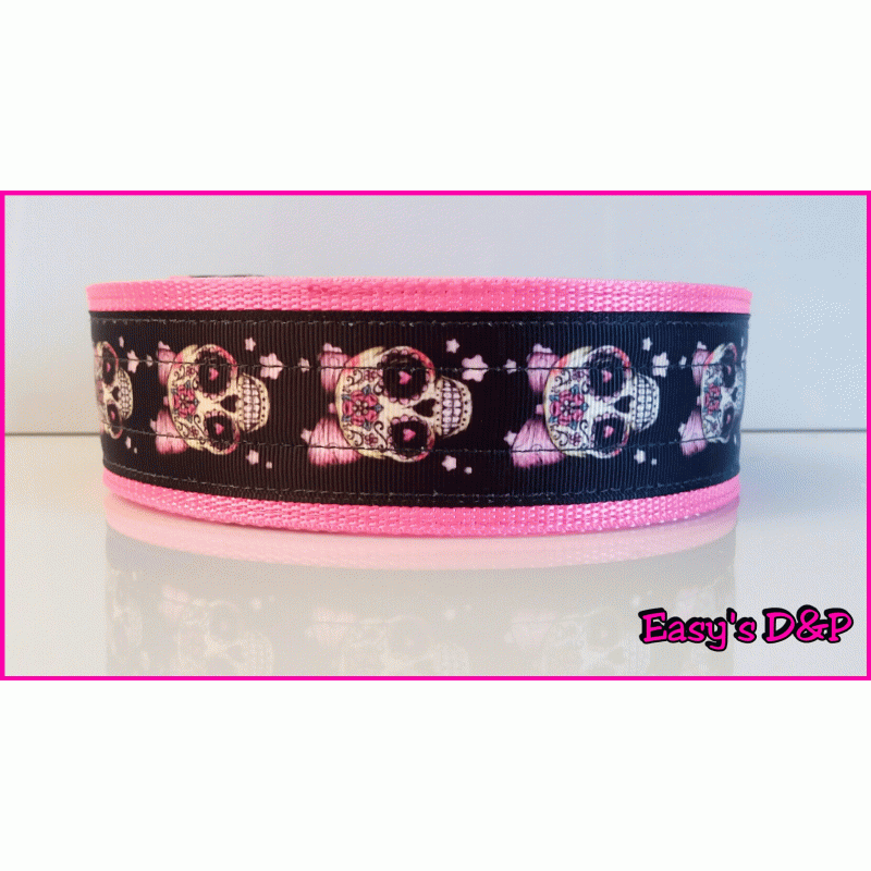 Skull strik neon roze hb