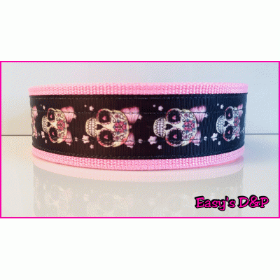 Skull strik baby roze hb