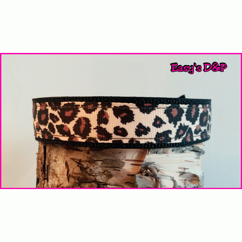 Panterprint zwart 2,5 cm hb