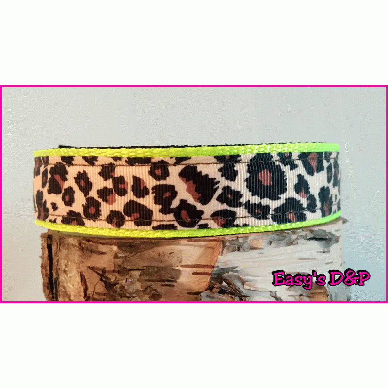 Panterprint neon geel 2,5 cm hb