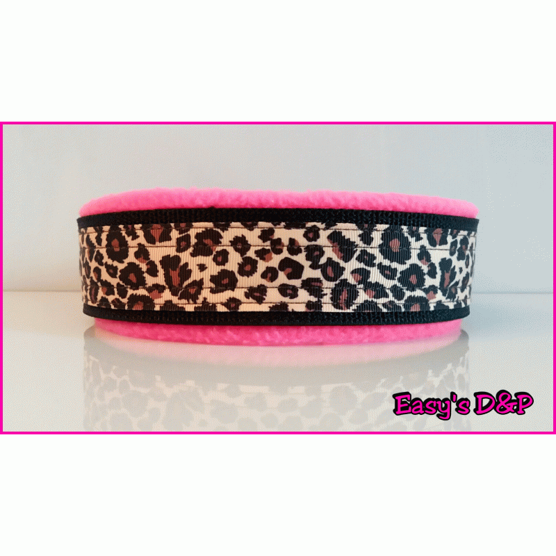 Panter zwart neon roze fleece2.5 hb