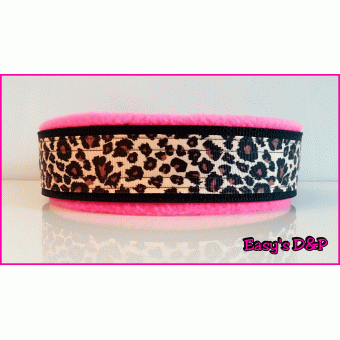 Panter zwart neon roze fleece hb