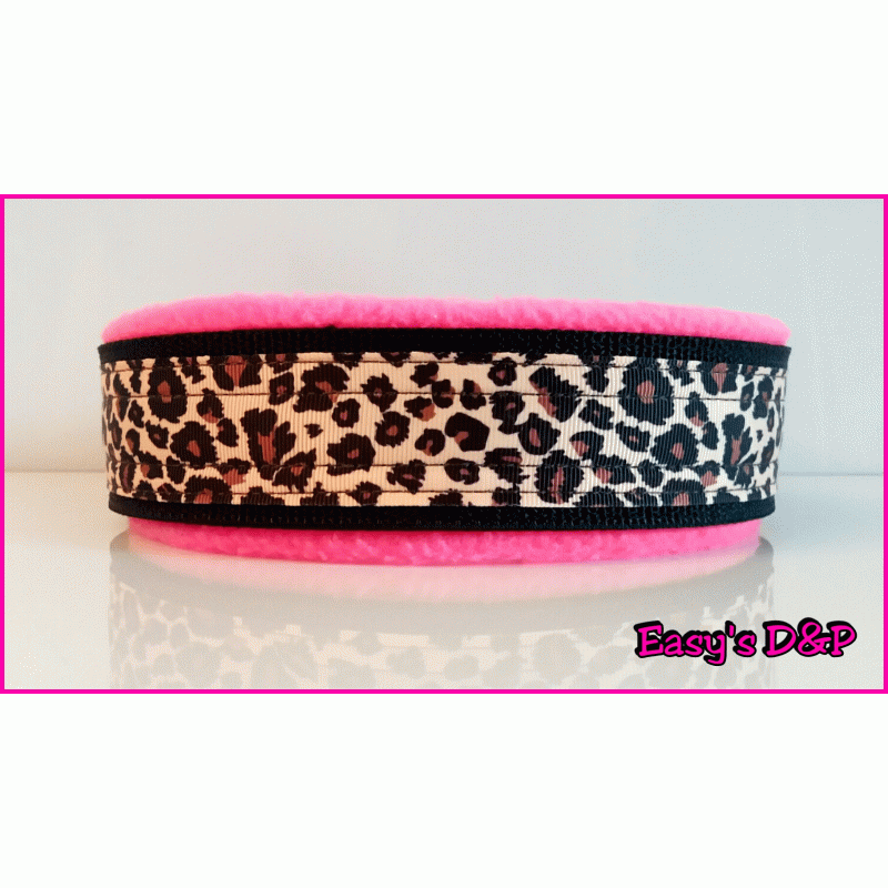 Panter zwart neon roze fleece hb
