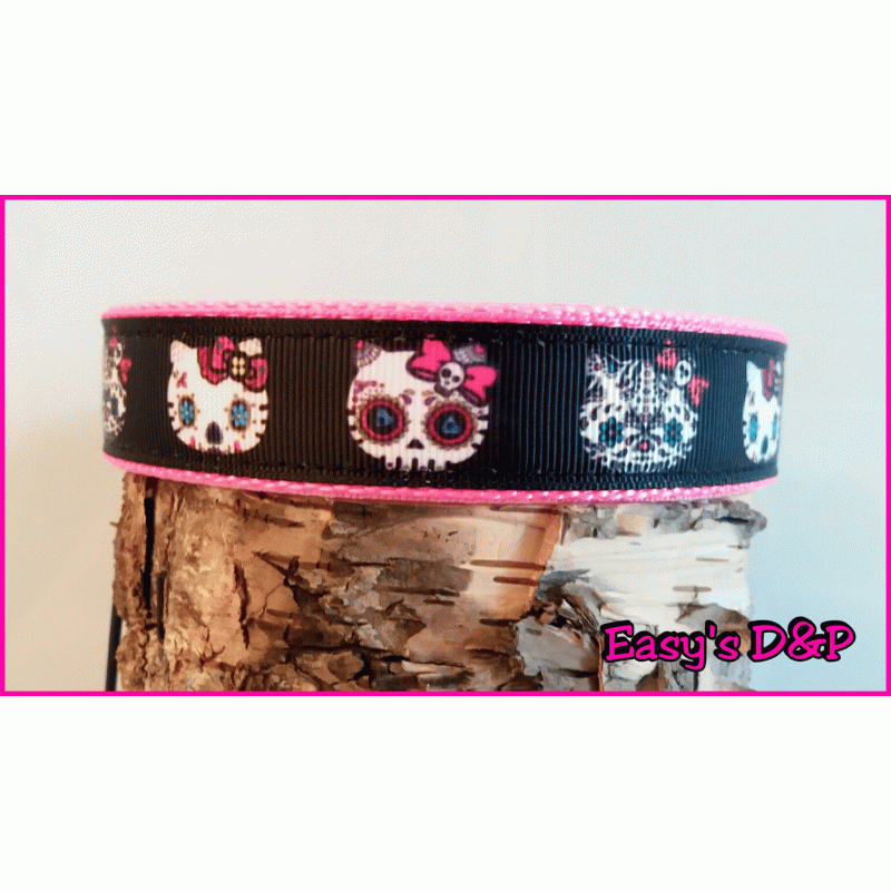 Skull hello kitty neon roze 2.5cm hb