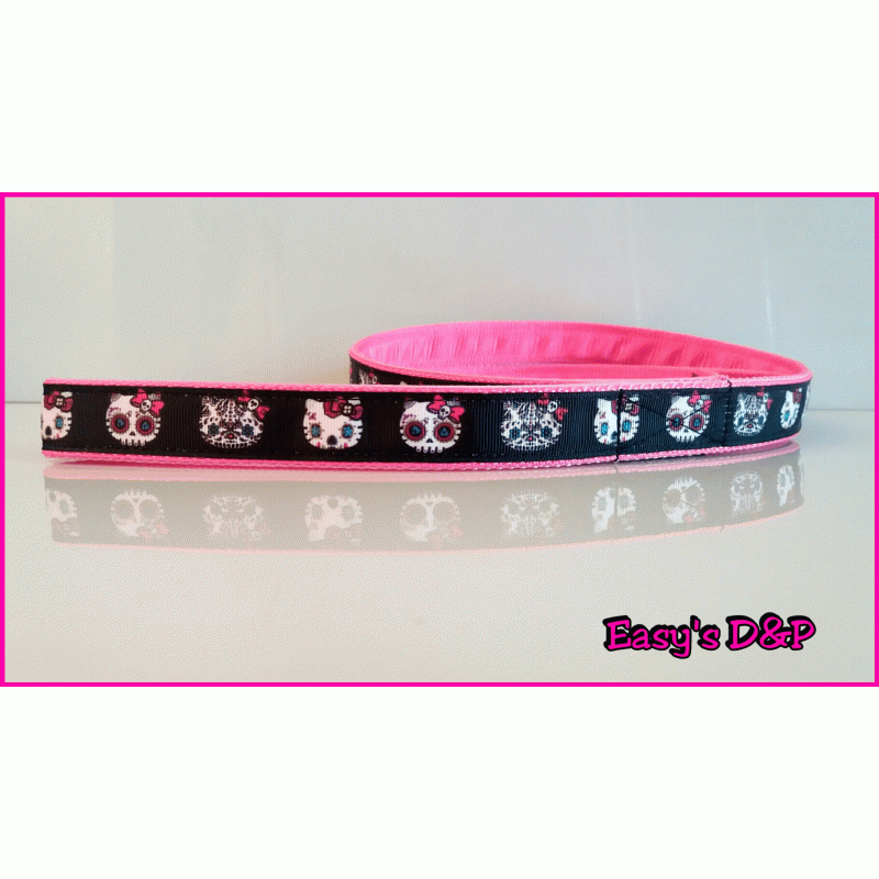 Lijn skull hello kitty neon roze 