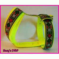 Tuig Bohemien 3 bloemen neon geel