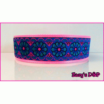 Bloemen blauw neon roze hb